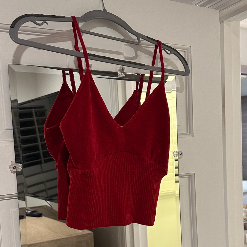 Garage Red Velvet Camisole Top